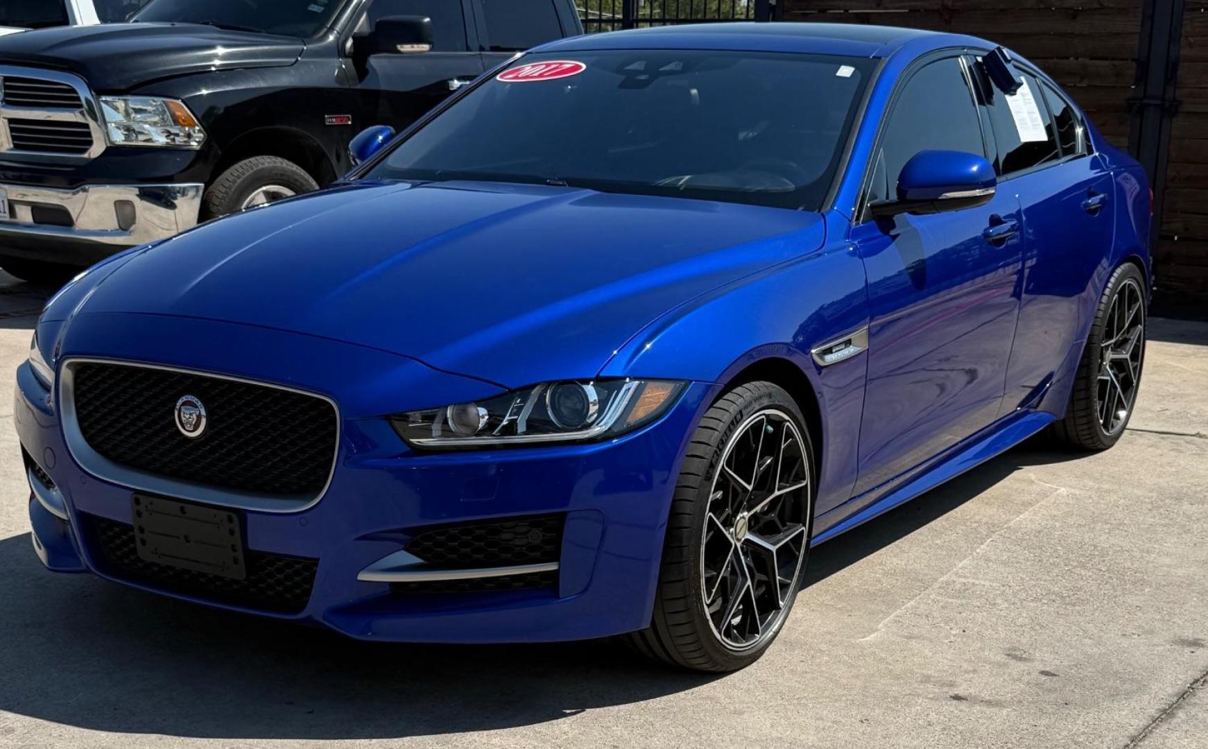 2017 Blue Jaguar XE 35t R-Sport (SAJAL4BV7HA) with an 3L V-6 gasoline direct injection engine, located at 2401 E Main St., Grand Prairie, TX, 75050, (972) 262-4440, 32.748981, -96.969643 - Photo#2
