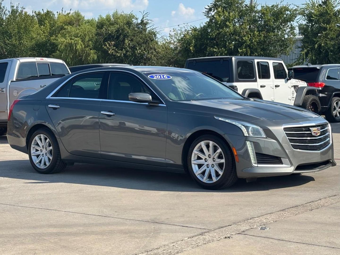 2016 Gray Cadillac CTS Standard (1G6AP5SX5G0) with an 2L I-4 gasoline direct injection engine, located at 2401 E Main St., Grand Prairie, TX, 75050, (972) 262-4440, 32.748981, -96.969643 - Photo#1