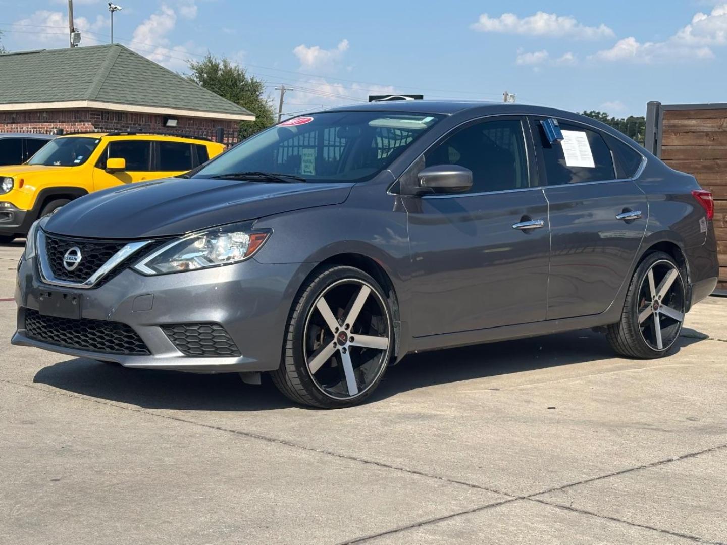 2017 Gray Nissan Sentra S (3N1AB7AP9HY) with an 1.8L I-4 DOHC engine, located at 2401 E Main St., Grand Prairie, TX, 75050, (972) 262-4440, 32.748981, -96.969643 - Photo#2