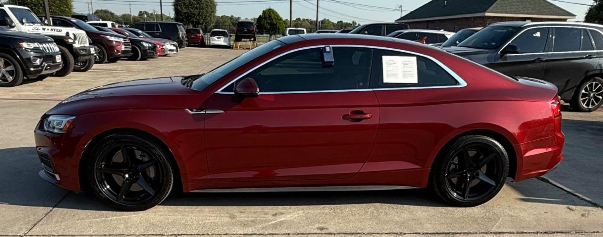 2018 Red Audi A5 2.0T Premium (WAUTNAF56JA) with an 2L I-4 gasoline direct injection engine, located at 2401 E Main St., Grand Prairie, TX, 75050, (972) 262-4440, 32.748981, -96.969643 - Photo#3