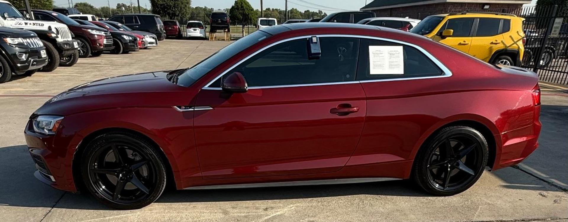 2018 Red Audi A5 2.0T Premium (WAUTNAF56JA) with an 2L I-4 gasoline direct injection engine, located at 2401 E Main St., Grand Prairie, TX, 75050, (972) 262-4440, 32.748981, -96.969643 - Photo#4