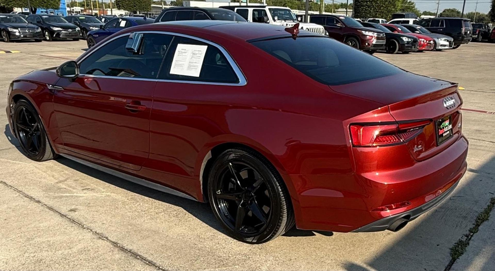 2018 Red Audi A5 2.0T Premium (WAUTNAF56JA) with an 2L I-4 gasoline direct injection engine, located at 2401 E Main St., Grand Prairie, TX, 75050, (972) 262-4440, 32.748981, -96.969643 - Photo#5