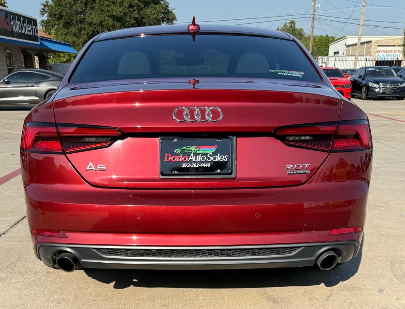 2018 Red Audi A5 2.0T Premium (WAUTNAF56JA) with an 2L I-4 gasoline direct injection engine, located at 2401 E Main St., Grand Prairie, TX, 75050, (972) 262-4440, 32.748981, -96.969643 - Photo#32