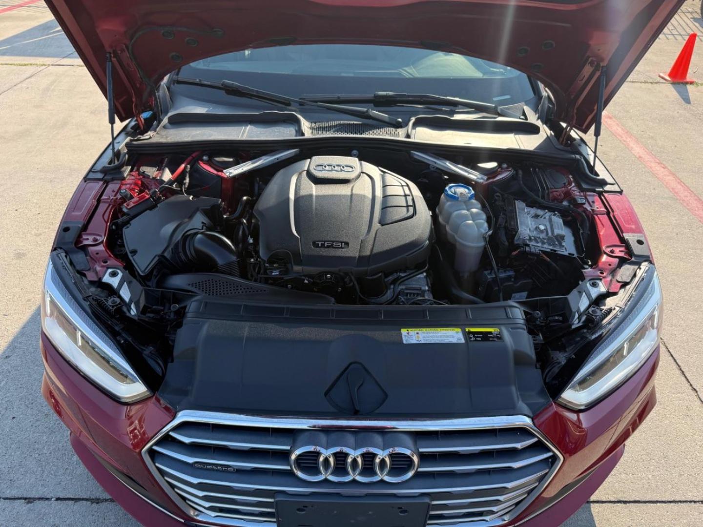 2018 Red Audi A5 2.0T Premium (WAUTNAF56JA) with an 2L I-4 gasoline direct injection engine, located at 2401 E Main St., Grand Prairie, TX, 75050, (972) 262-4440, 32.748981, -96.969643 - Photo#34