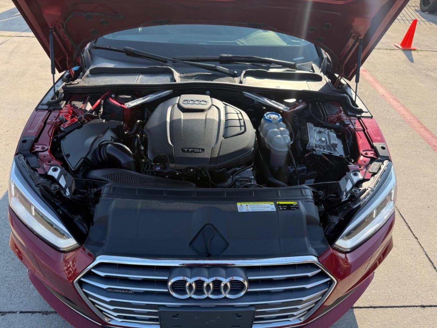 2018 Red Audi A5 2.0T Premium (WAUTNAF56JA) with an 2L I-4 gasoline direct injection engine, located at 2401 E Main St., Grand Prairie, TX, 75050, (972) 262-4440, 32.748981, -96.969643 - Photo#35