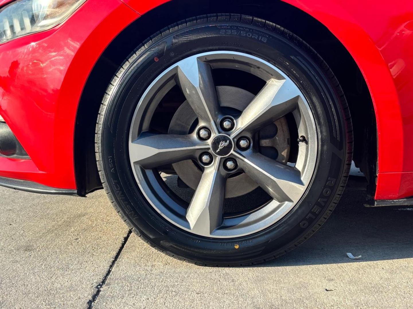 2016 Red Ford Mustang V6 (1FA6P8AM0G5) with an 3.7L V-6 DOHC engine, located at 2401 E Main St., Grand Prairie, TX, 75050, (972) 262-4440, 32.748981, -96.969643 - Photo#2