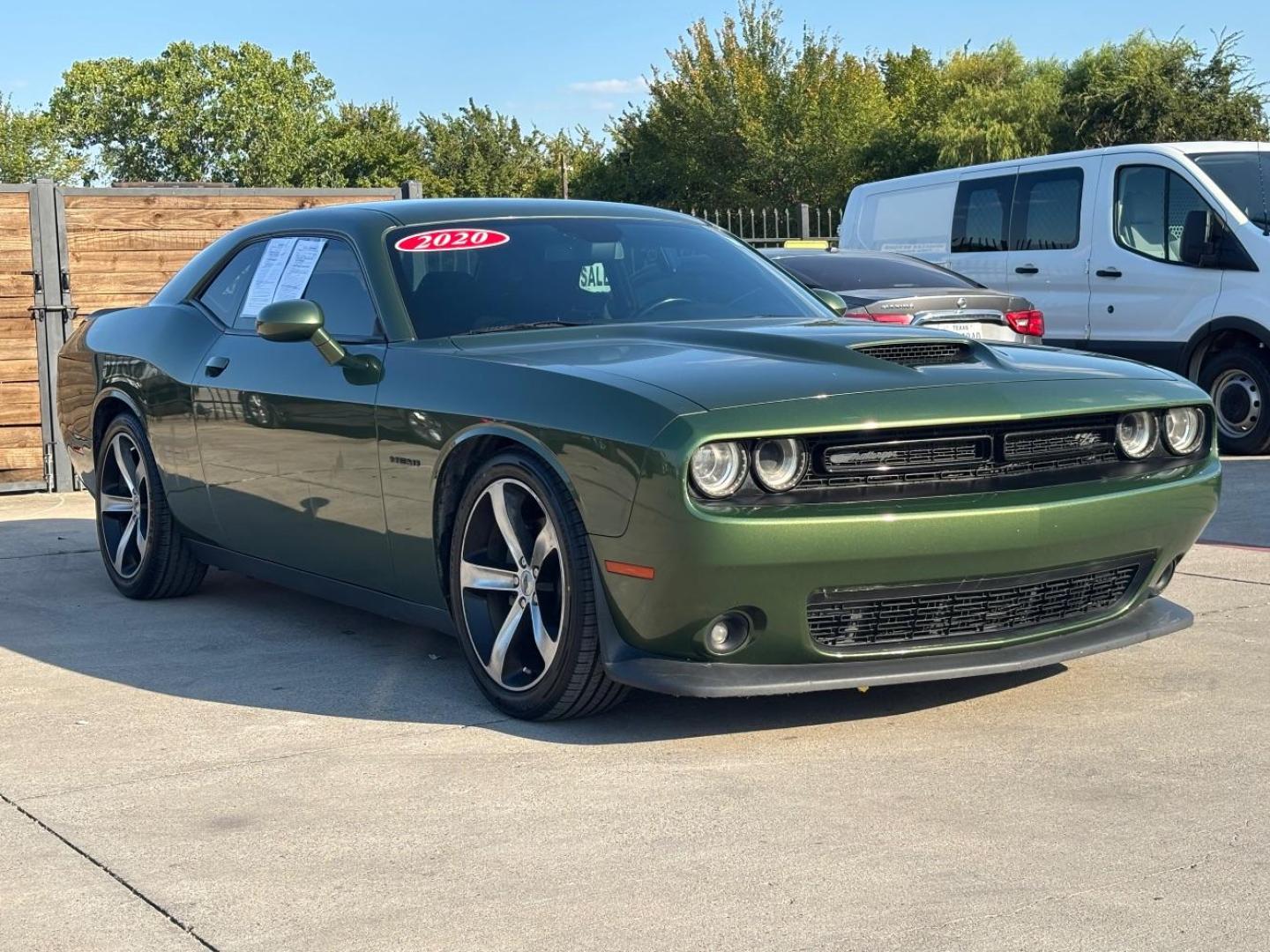 2020 Green Dodge Challenger R/T (2C3CDZBT5LH) with an HEMI 5.7L V-8 variable valve control engine, located at 2401 E Main St., Grand Prairie, TX, 75050, (972) 262-4440, 32.748981, -96.969643 - Photo#1