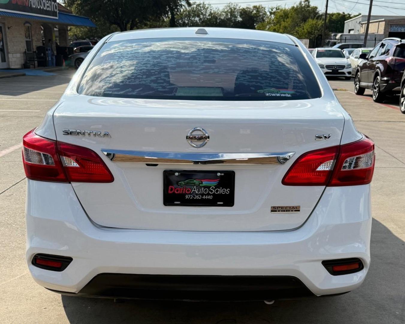2019 White Nissan Sentra SV (3N1AB7AP3KY) with an 1.8L I-4 DOHC engine, located at 2401 E Main St., Grand Prairie, TX, 75050, (972) 262-4440, 32.748981, -96.969643 - Photo#9