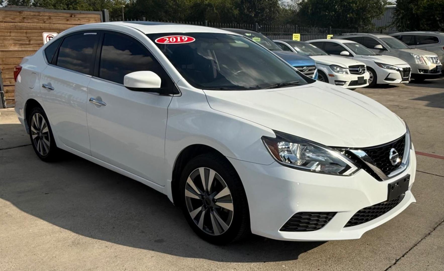 2019 White Nissan Sentra SV (3N1AB7AP3KY) with an 1.8L I-4 DOHC engine, located at 2401 E Main St., Grand Prairie, TX, 75050, (972) 262-4440, 32.748981, -96.969643 - Photo#15