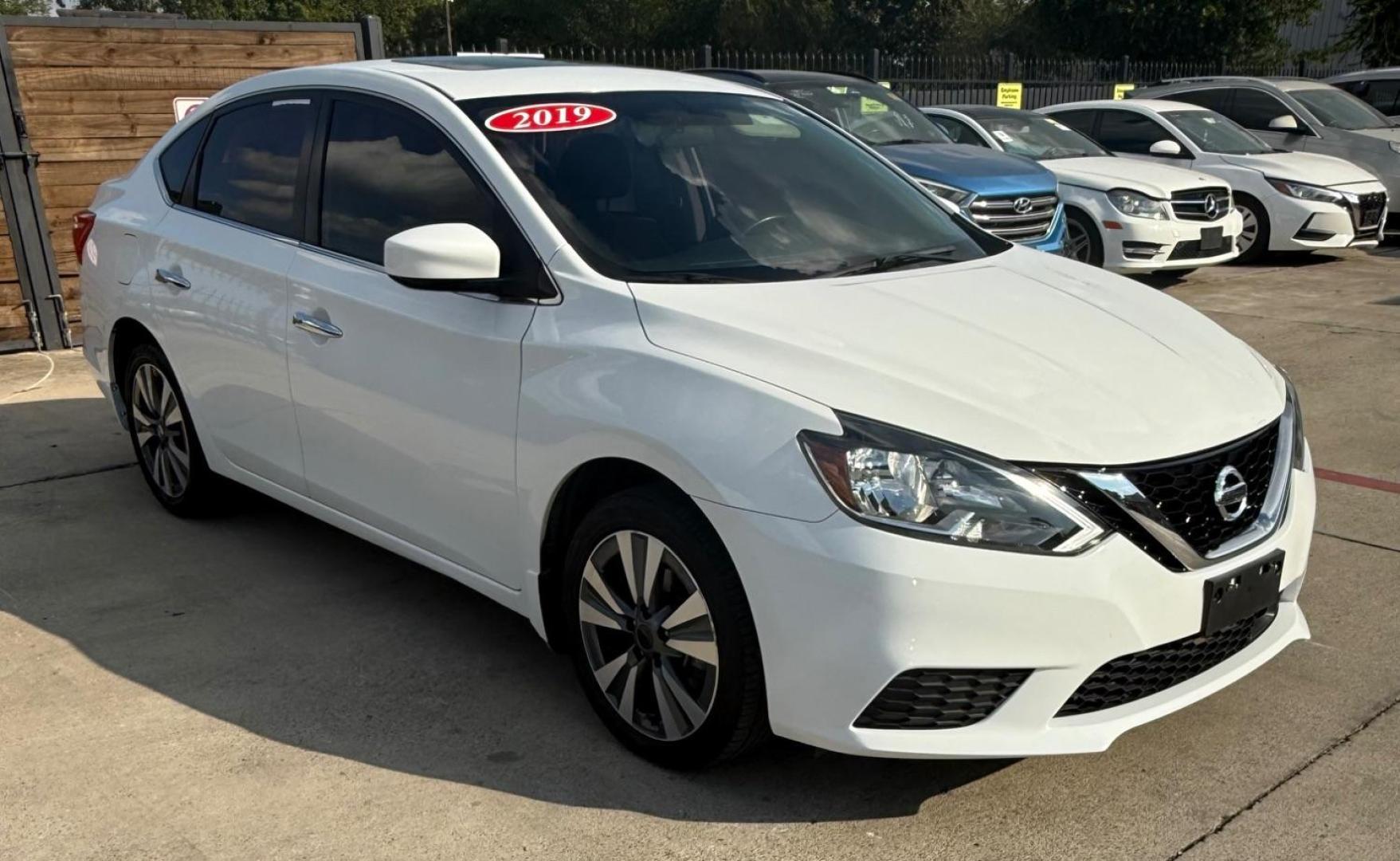 2019 White Nissan Sentra SV (3N1AB7AP3KY) with an 1.8L I-4 DOHC engine, located at 2401 E Main St., Grand Prairie, TX, 75050, (972) 262-4440, 32.748981, -96.969643 - Photo#16