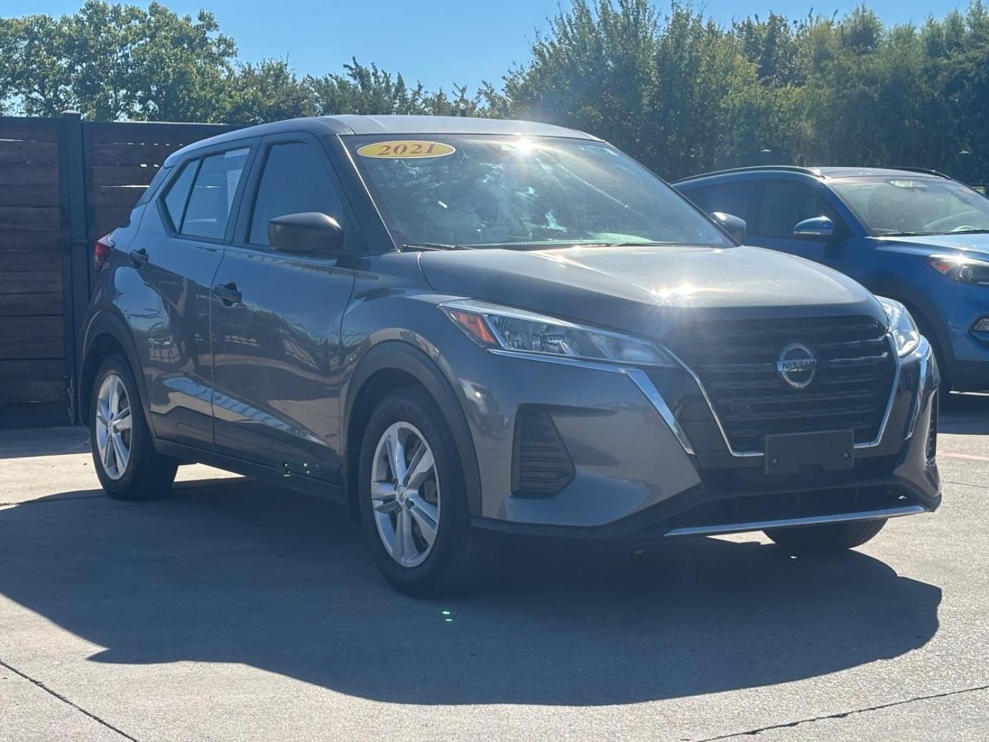2021 Gray Nissan Kicks S Xtronic CVT (3N1CP5BV9ML) with an 1.6L I-4 DOHC engine, located at 2401 E Main St., Grand Prairie, TX, 75050, (972) 262-4440, 32.748981, -96.969643 - Photo#1