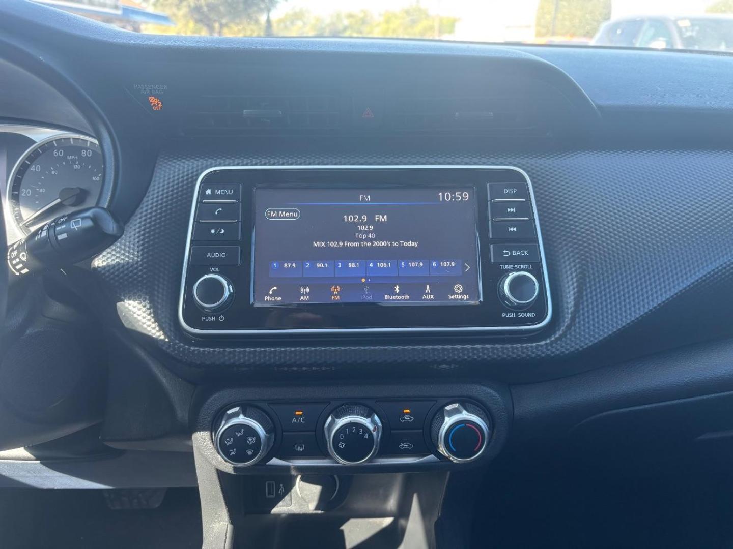 2021 Gray Nissan Kicks S Xtronic CVT (3N1CP5BV9ML) with an 1.6L I-4 DOHC engine, located at 2401 E Main St., Grand Prairie, TX, 75050, (972) 262-4440, 32.748981, -96.969643 - Photo#12