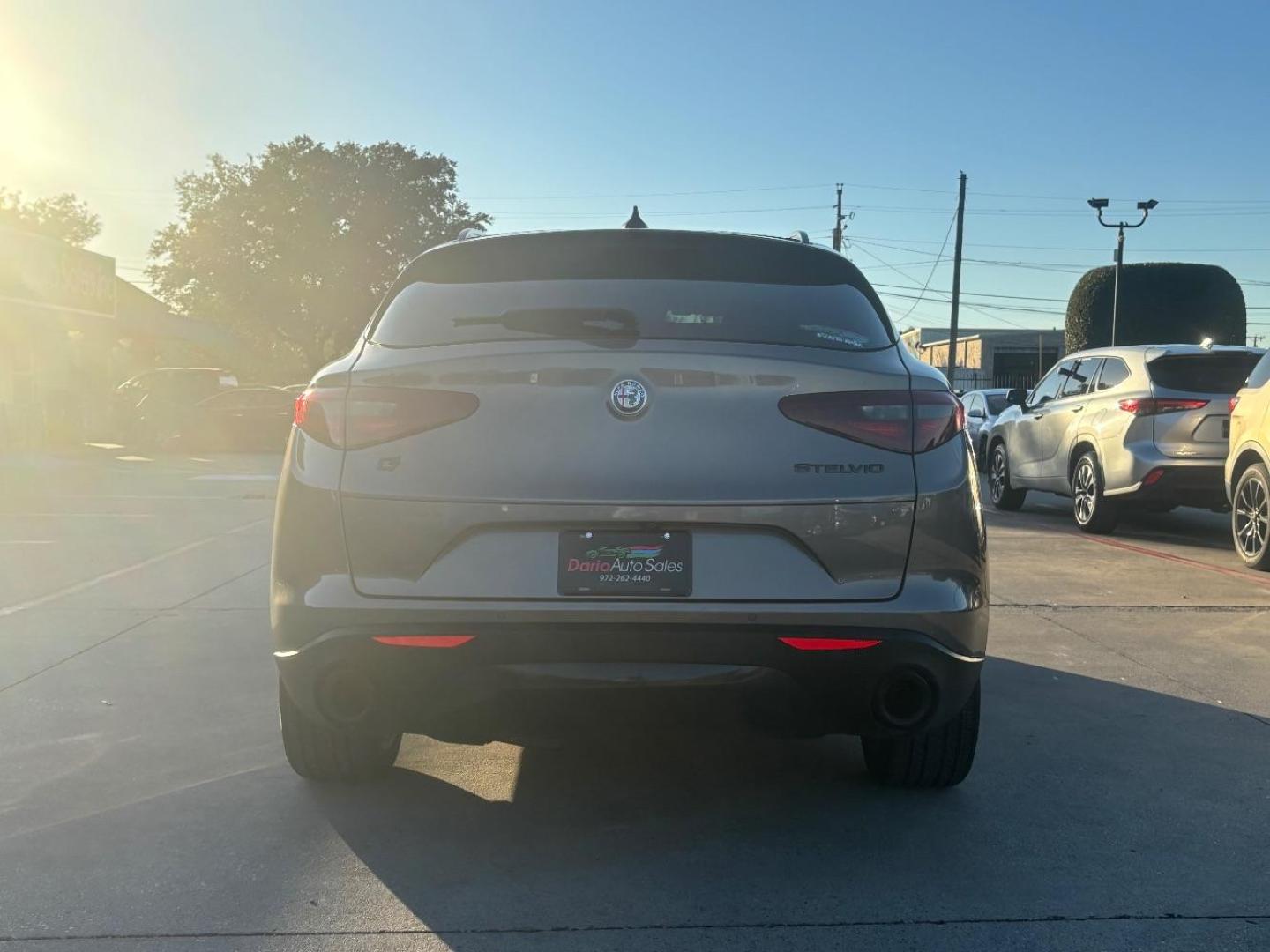 2019 Gray Alfa Romeo Stelvio Ti AWD (ZASPAKBN3K7) with an 2L I-4 gasoline direct injection engine, located at 2401 E Main St., Grand Prairie, TX, 75050, (972) 262-4440, 32.748981, -96.969643 - Photo#4
