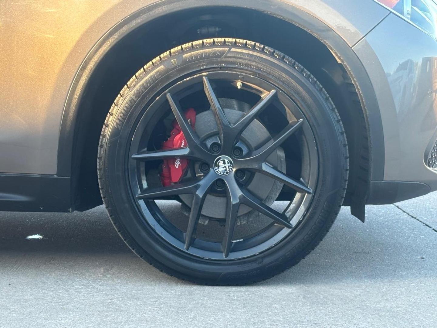 2019 Gray Alfa Romeo Stelvio Ti AWD (ZASPAKBN3K7) with an 2L I-4 gasoline direct injection engine, located at 2401 E Main St., Grand Prairie, TX, 75050, (972) 262-4440, 32.748981, -96.969643 - Photo#8