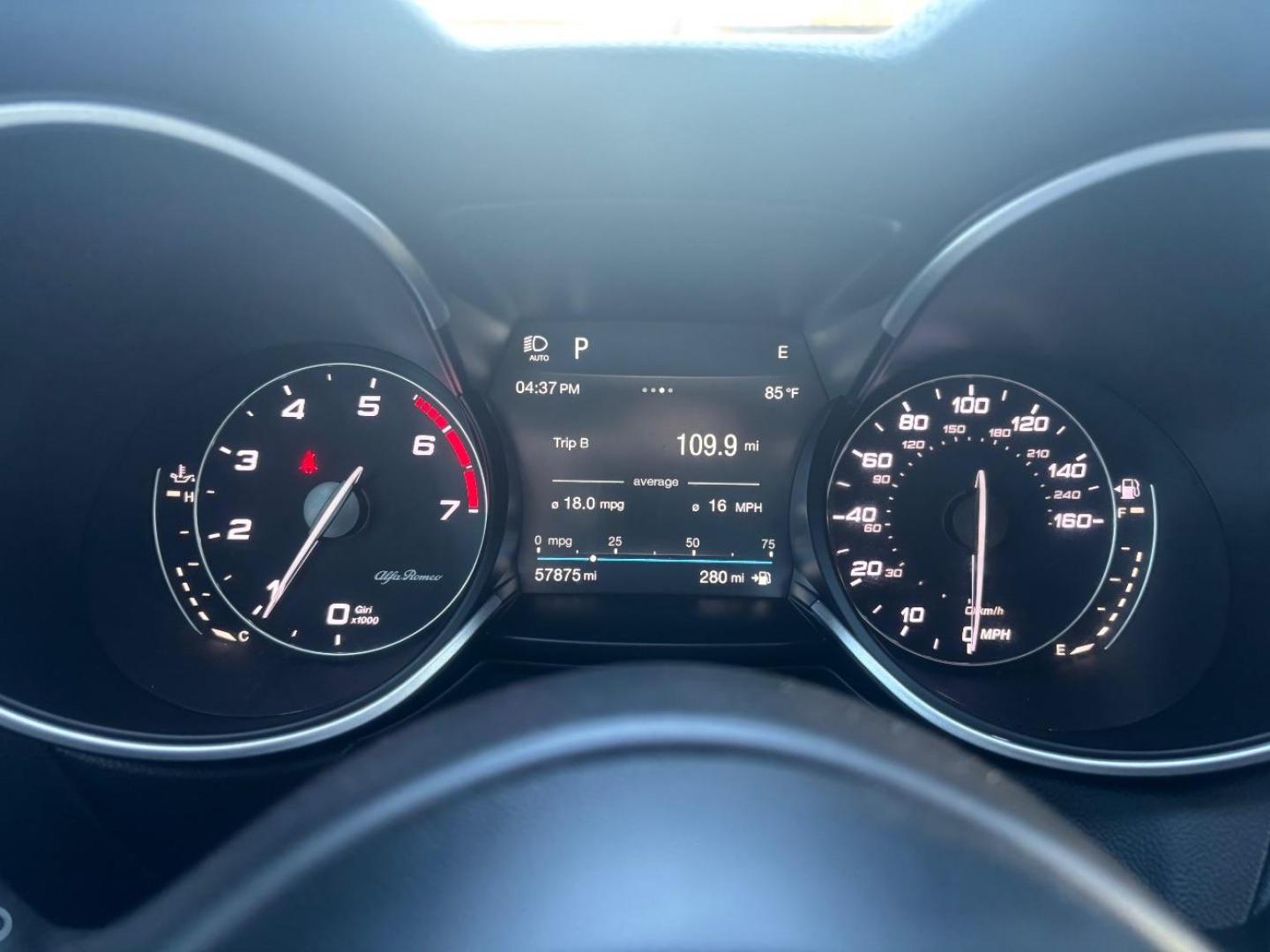 2019 Gray Alfa Romeo Stelvio Ti AWD (ZASPAKBN3K7) with an 2L I-4 gasoline direct injection engine, located at 2401 E Main St., Grand Prairie, TX, 75050, (972) 262-4440, 32.748981, -96.969643 - Photo#13