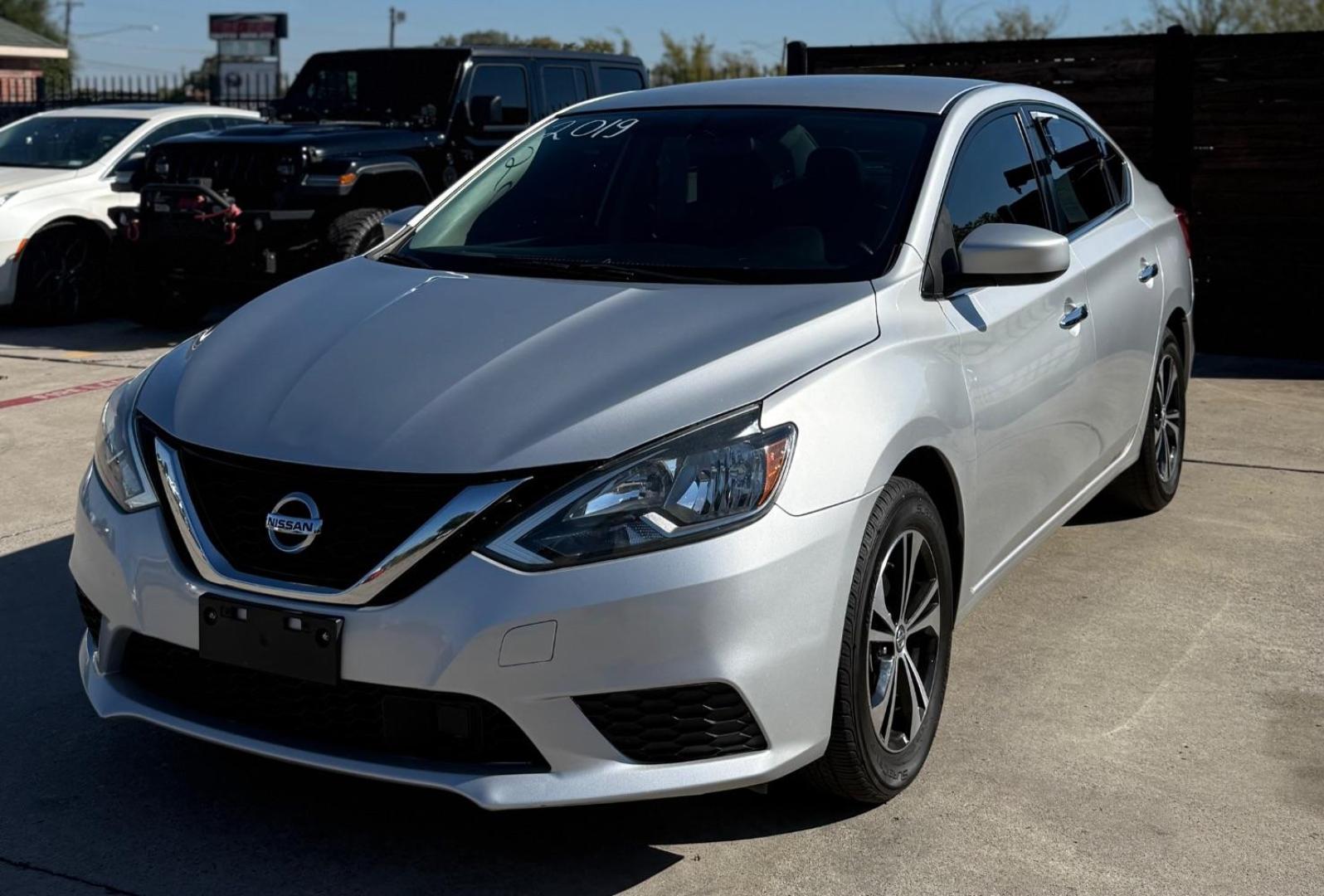 2019 Silver Nissan Sentra S (3N1AB7AP1KY) with an 1.8L I-4 DOHC engine, located at 2401 E Main St., Grand Prairie, TX, 75050, (972) 262-4440, 32.748981, -96.969643 - Photo#3