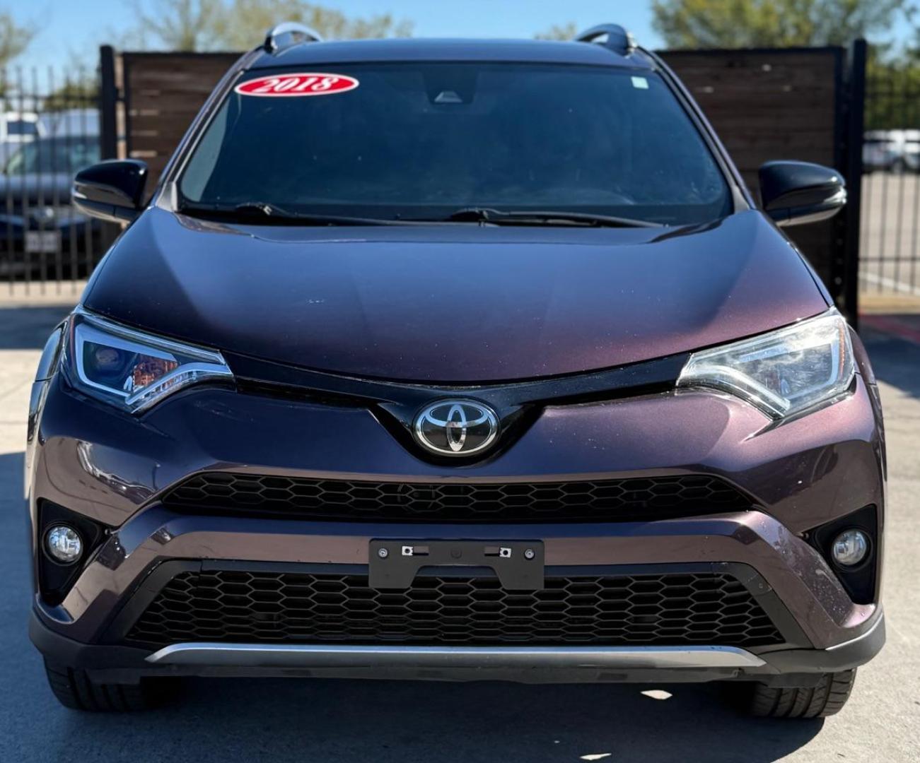 2018 Purple Toyota RAV4 SE (2T3JFREV2JW) with an 2.5L I-4 DOHC engine, located at 2401 E Main St., Grand Prairie, TX, 75050, (972) 262-4440, 32.748981, -96.969643 - Photo#0