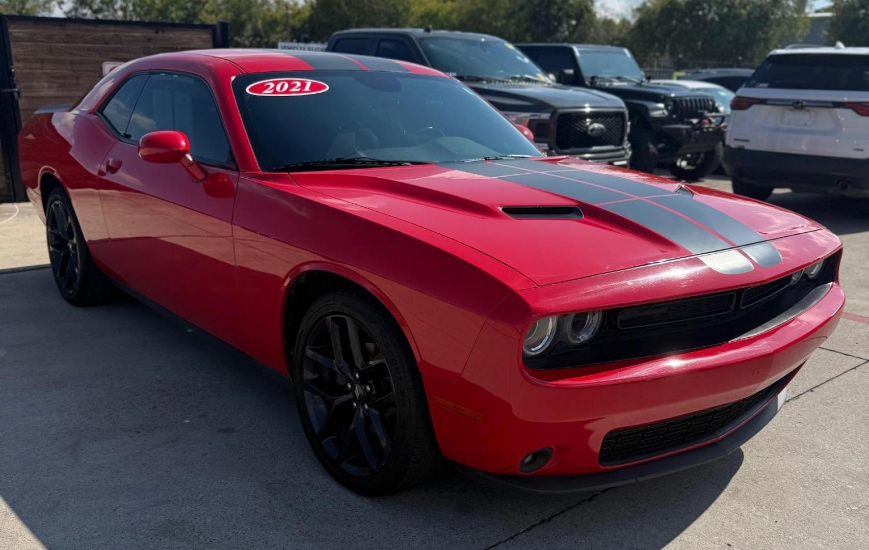 2021 Red Dodge Challenger (2C3CDZAG4MH) with an Pentastar 3.6L V-6 DOHC engine, located at 2401 E Main St., Grand Prairie, TX, 75050, (972) 262-4440, 32.748981, -96.969643 - Photo#5