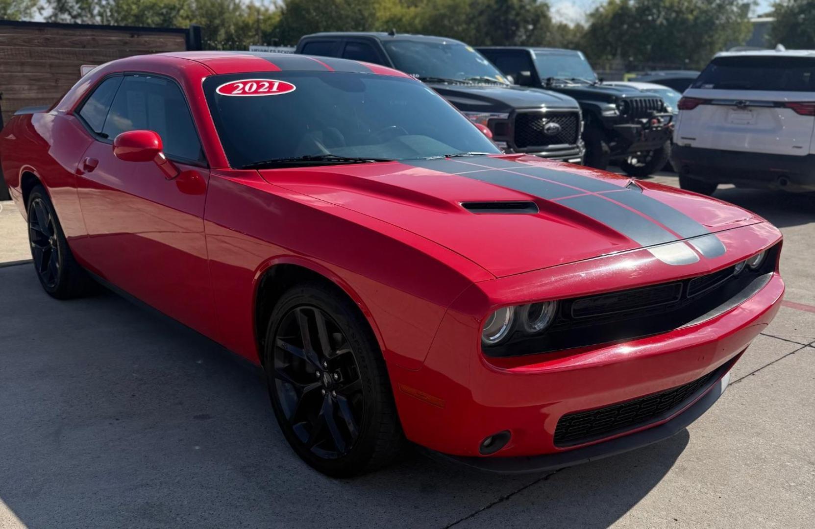 2021 Red Dodge Challenger (2C3CDZAG4MH) with an Pentastar 3.6L V-6 DOHC engine, located at 2401 E Main St., Grand Prairie, TX, 75050, (972) 262-4440, 32.748981, -96.969643 - Photo#6