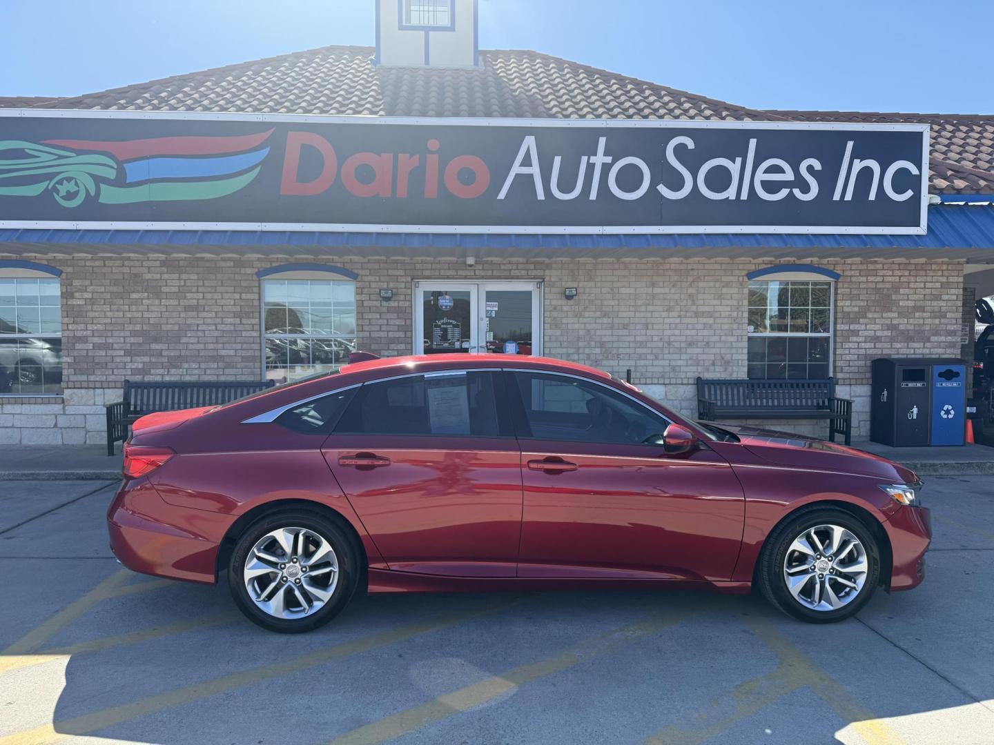 2018 Radiant Red Metallic /Black, cloth Gray, cloth Ivory, cloth Honda Accord 60219 (1HGCV1F18JA) with an 1.5L L4 DOHC 16V TURBO engine, Continuously Variable Transmission transmission, located at 2401 E Main St., Grand Prairie, TX, 75050, (972) 262-4440, 32.748981, -96.969643 - Photo#1