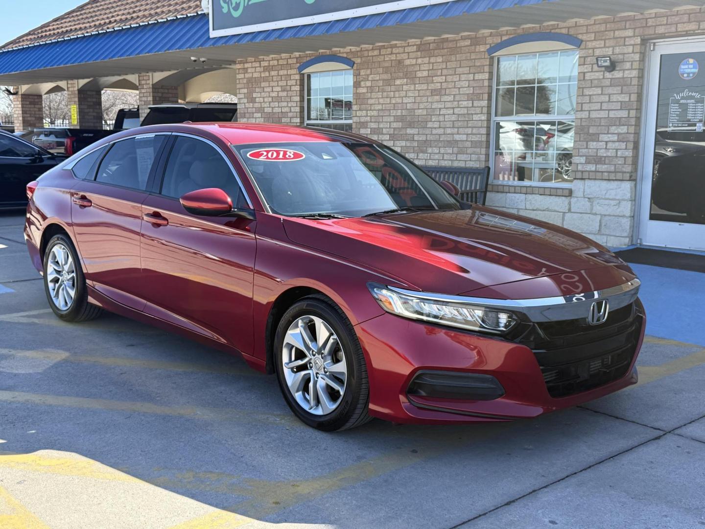 2018 Radiant Red Metallic /Black, cloth Gray, cloth Ivory, cloth Honda Accord 60219 (1HGCV1F18JA) with an 1.5L L4 DOHC 16V TURBO engine, Continuously Variable Transmission transmission, located at 2401 E Main St., Grand Prairie, TX, 75050, (972) 262-4440, 32.748981, -96.969643 - Photo#10