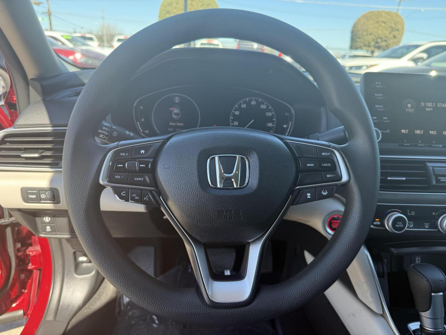 2018 Radiant Red Metallic /Black, cloth Gray, cloth Ivory, cloth Honda Accord 60219 (1HGCV1F18JA) with an 1.5L L4 DOHC 16V TURBO engine, Continuously Variable Transmission transmission, located at 2401 E Main St., Grand Prairie, TX, 75050, (972) 262-4440, 32.748981, -96.969643 - Photo#21