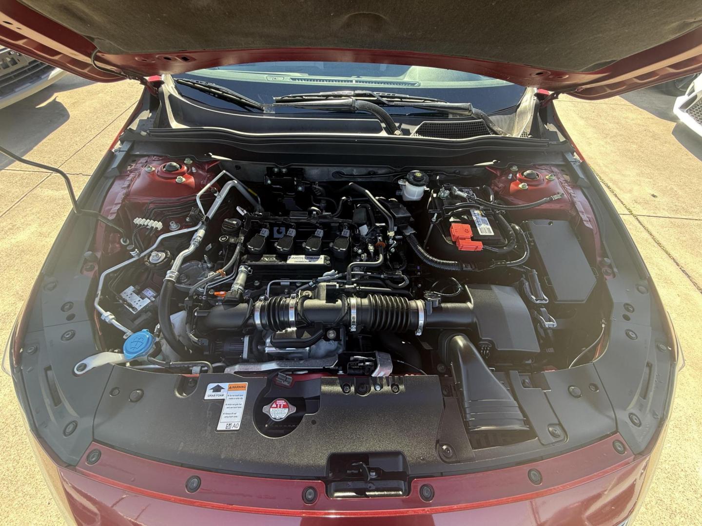 2018 Radiant Red Metallic /Black, cloth Gray, cloth Ivory, cloth Honda Accord 60219 (1HGCV1F18JA) with an 1.5L L4 DOHC 16V TURBO engine, Continuously Variable Transmission transmission, located at 2401 E Main St., Grand Prairie, TX, 75050, (972) 262-4440, 32.748981, -96.969643 - Photo#27