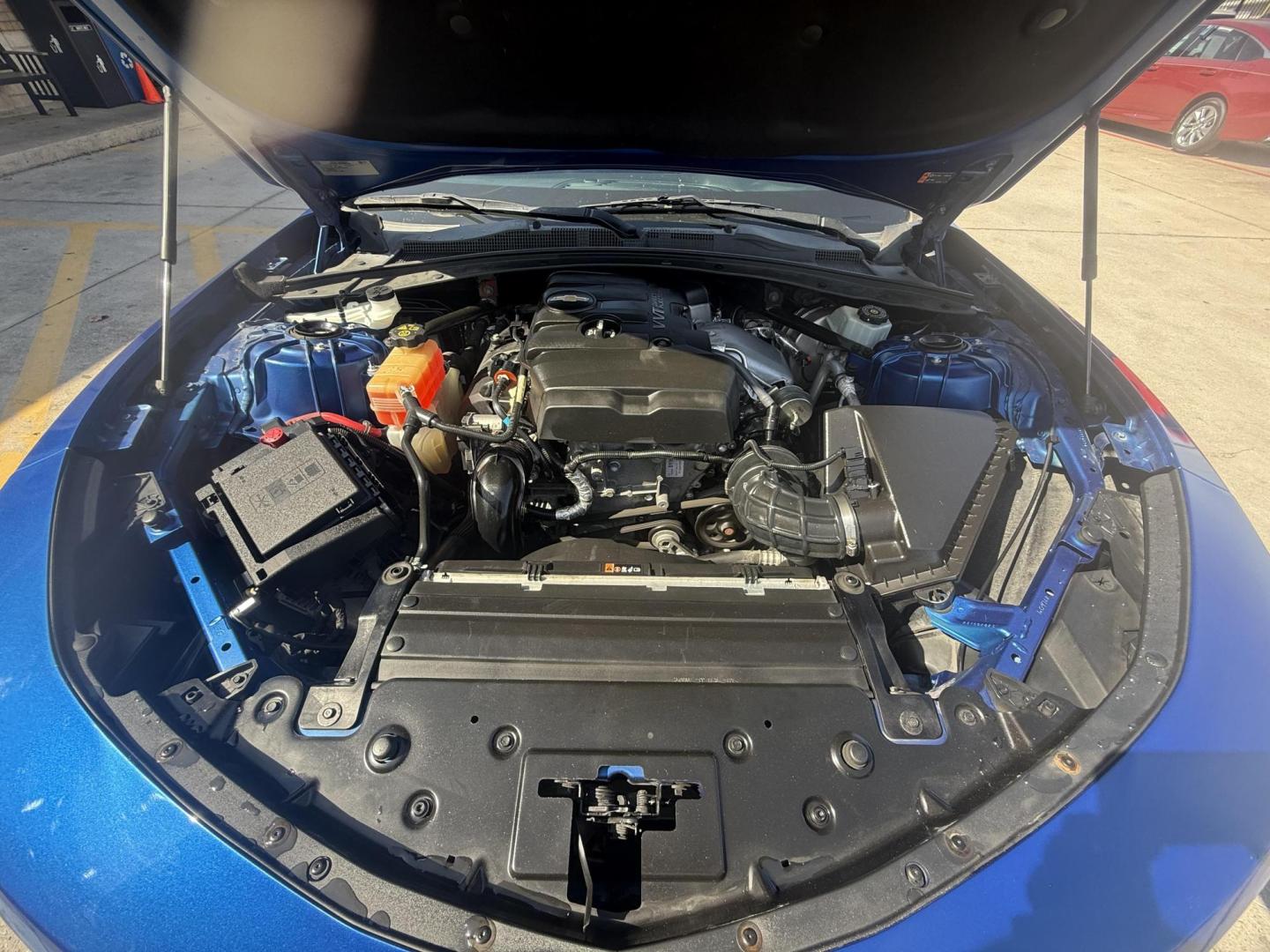 2016 Hyper Blue Metallic /Jet Black, cloth Medium Ash Gray, cloth Chevrolet Camaro 53901 (1G1FB1RX8G0) with an 2.0L L4 DOHC 16V TURBO engine, 6-Speed Automatic transmission, located at 2401 E Main St., Grand Prairie, TX, 75050, (972) 262-4440, 32.748981, -96.969643 - Photo#5