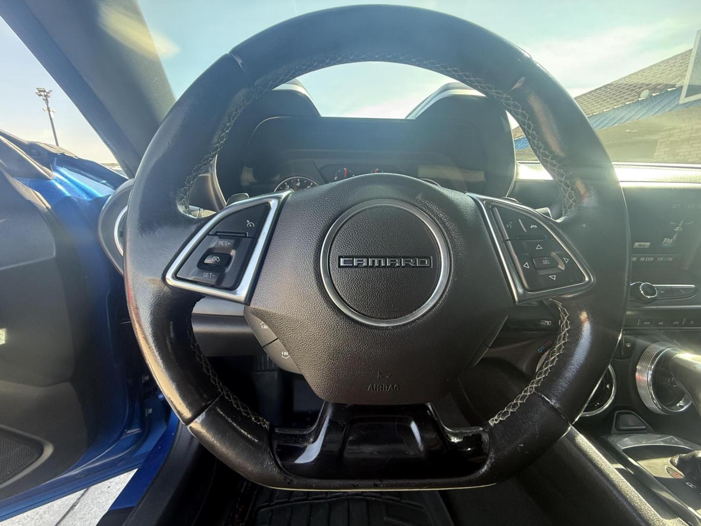 2016 Hyper Blue Metallic /Jet Black, cloth Medium Ash Gray, cloth Chevrolet Camaro 53901 (1G1FB1RX8G0) with an 2.0L L4 DOHC 16V TURBO engine, 6-Speed Automatic transmission, located at 2401 E Main St., Grand Prairie, TX, 75050, (972) 262-4440, 32.748981, -96.969643 - Photo#6