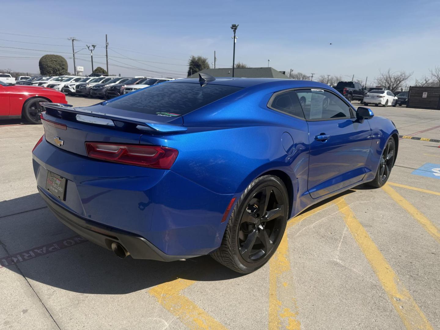 2016 Hyper Blue Metallic /Jet Black, cloth Medium Ash Gray, cloth Chevrolet Camaro 53901 (1G1FB1RX8G0) with an 2.0L L4 DOHC 16V TURBO engine, 6-Speed Automatic transmission, located at 2401 E Main St., Grand Prairie, TX, 75050, (972) 262-4440, 32.748981, -96.969643 - Photo#17