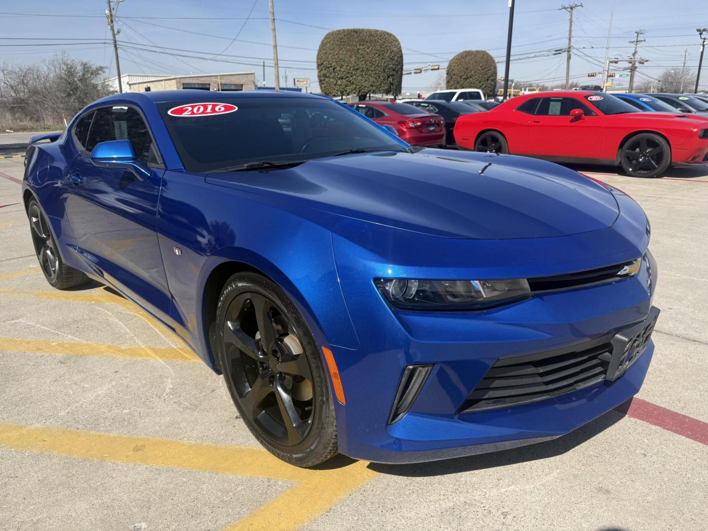 2016 Hyper Blue Metallic /Jet Black, cloth Medium Ash Gray, cloth Chevrolet Camaro 53901 (1G1FB1RX8G0) with an 2.0L L4 DOHC 16V TURBO engine, 6-Speed Automatic transmission, located at 2401 E Main St., Grand Prairie, TX, 75050, (972) 262-4440, 32.748981, -96.969643 - Photo#19