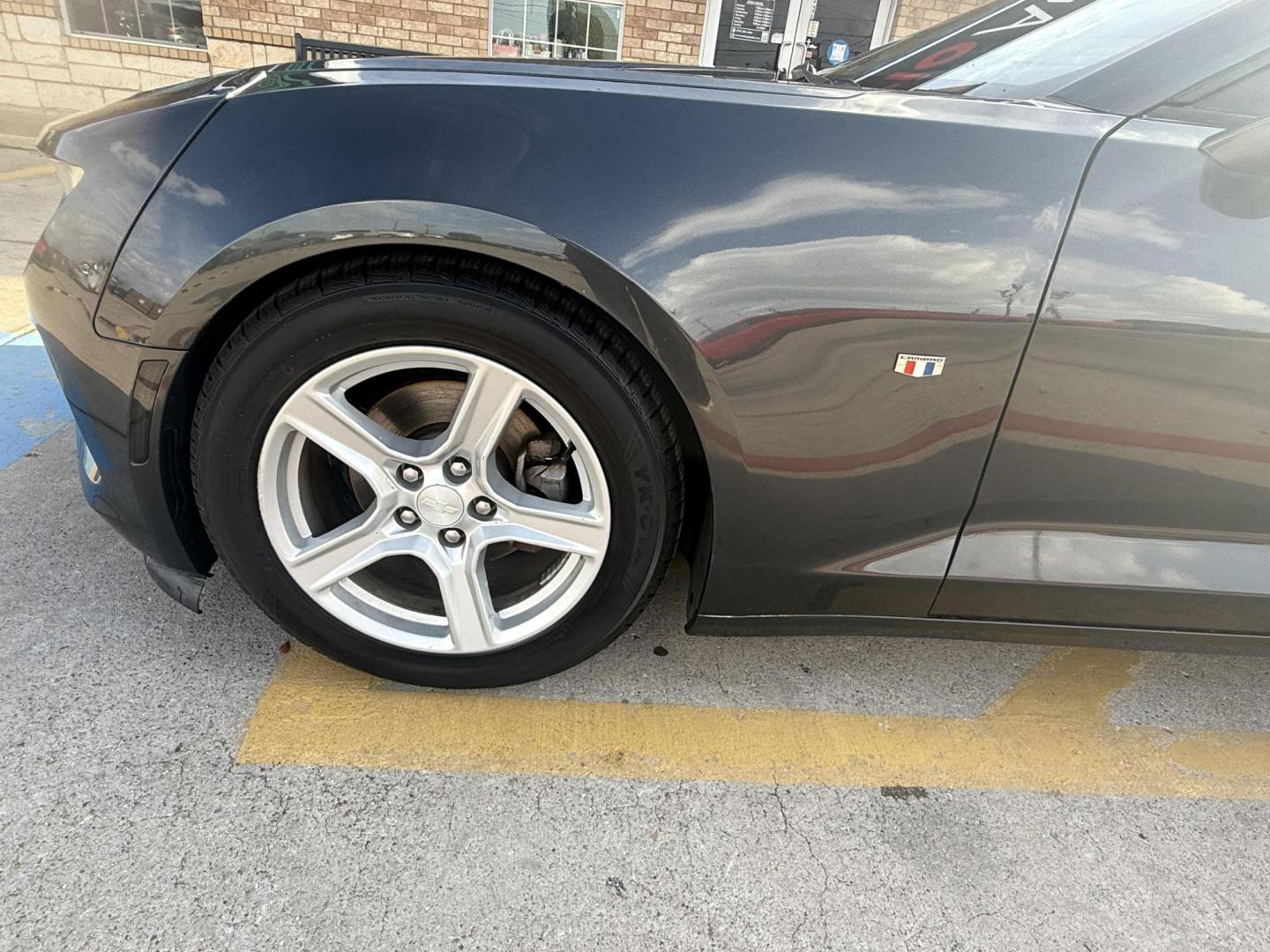 2017 Nightfall Gray Metallic /Jet Black, cloth Medium Ash Gray, cloth Chevrolet Camaro 54953 (1G1FB1RX9H0) with an 2.0L L4 DOHC 16V TURBO engine, 6-Speed Automatic transmission, located at 2401 E Main St., Grand Prairie, TX, 75050, (972) 262-4440, 32.748981, -96.969643 - Photo#2