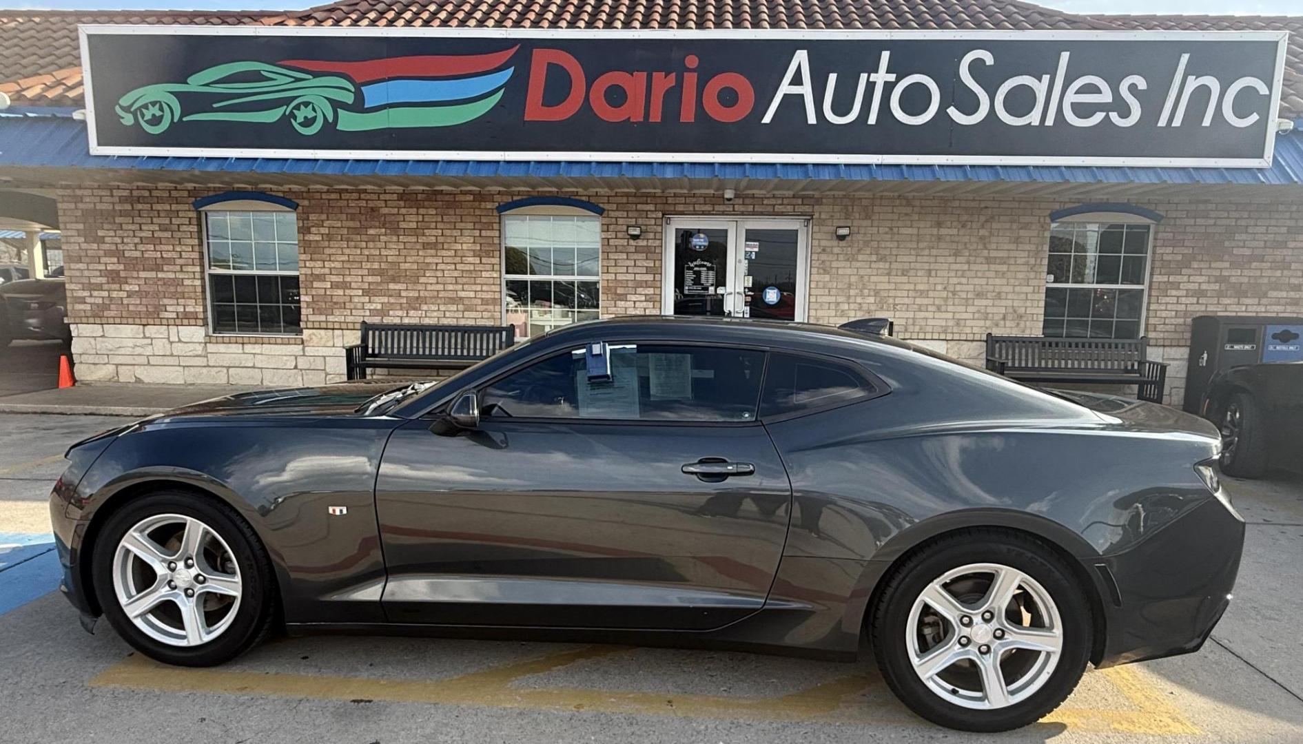 2017 Nightfall Gray Metallic /Jet Black, cloth Medium Ash Gray, cloth Chevrolet Camaro 54953 (1G1FB1RX9H0) with an 2.0L L4 DOHC 16V TURBO engine, 6-Speed Automatic transmission, located at 2401 E Main St., Grand Prairie, TX, 75050, (972) 262-4440, 32.748981, -96.969643 - Photo#16
