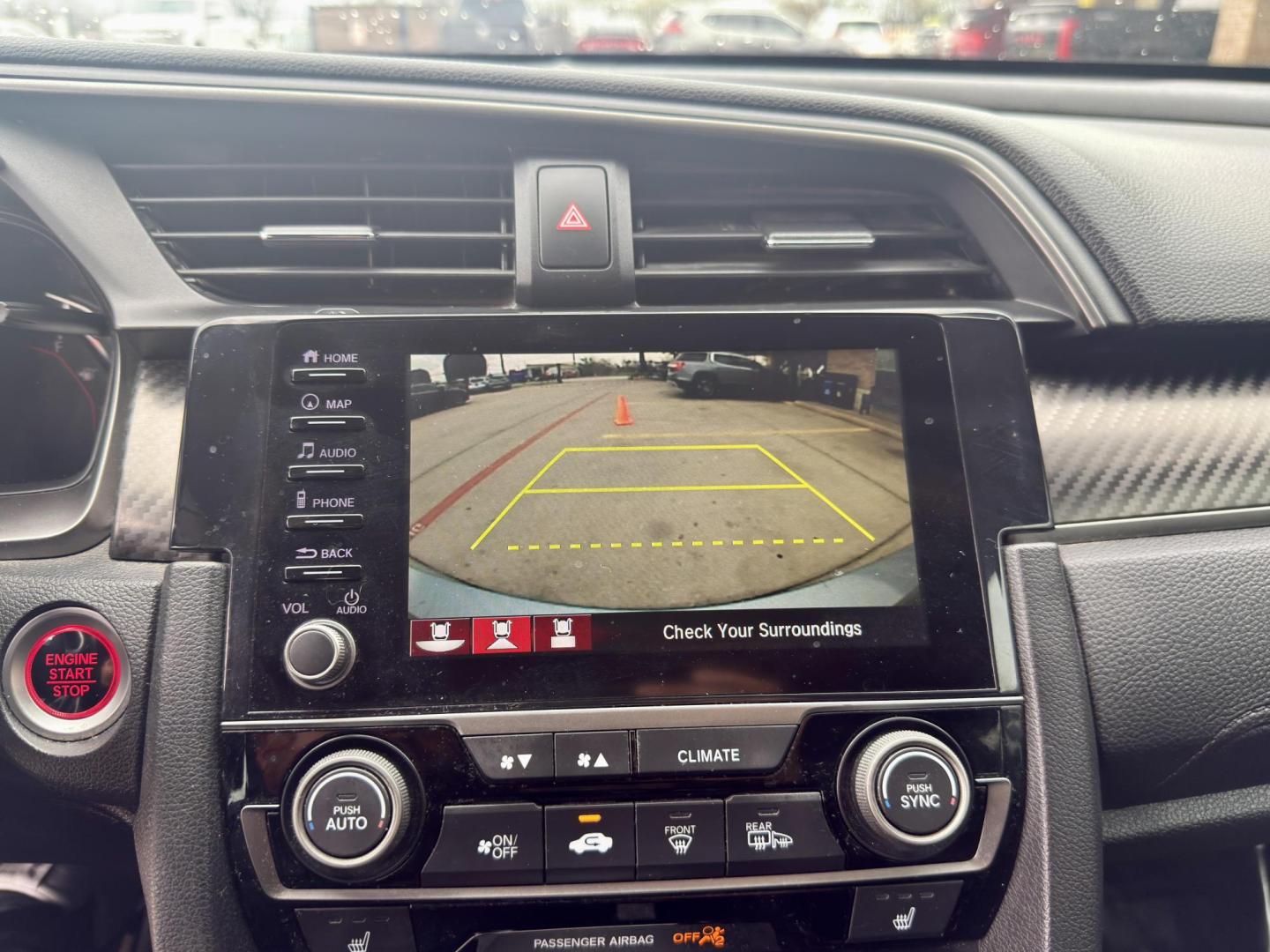 2019 Crystal Black Pearl /Black, leather Black/Ivory, leather Honda Civic 67001 (SHHFK7H90KU) with an 1.5L L4 DOHC 16V engine, Continuously Variable Transmission transmission, located at 2401 E Main St., Grand Prairie, TX, 75050, (972) 262-4440, 32.748981, -96.969643 - Photo#16