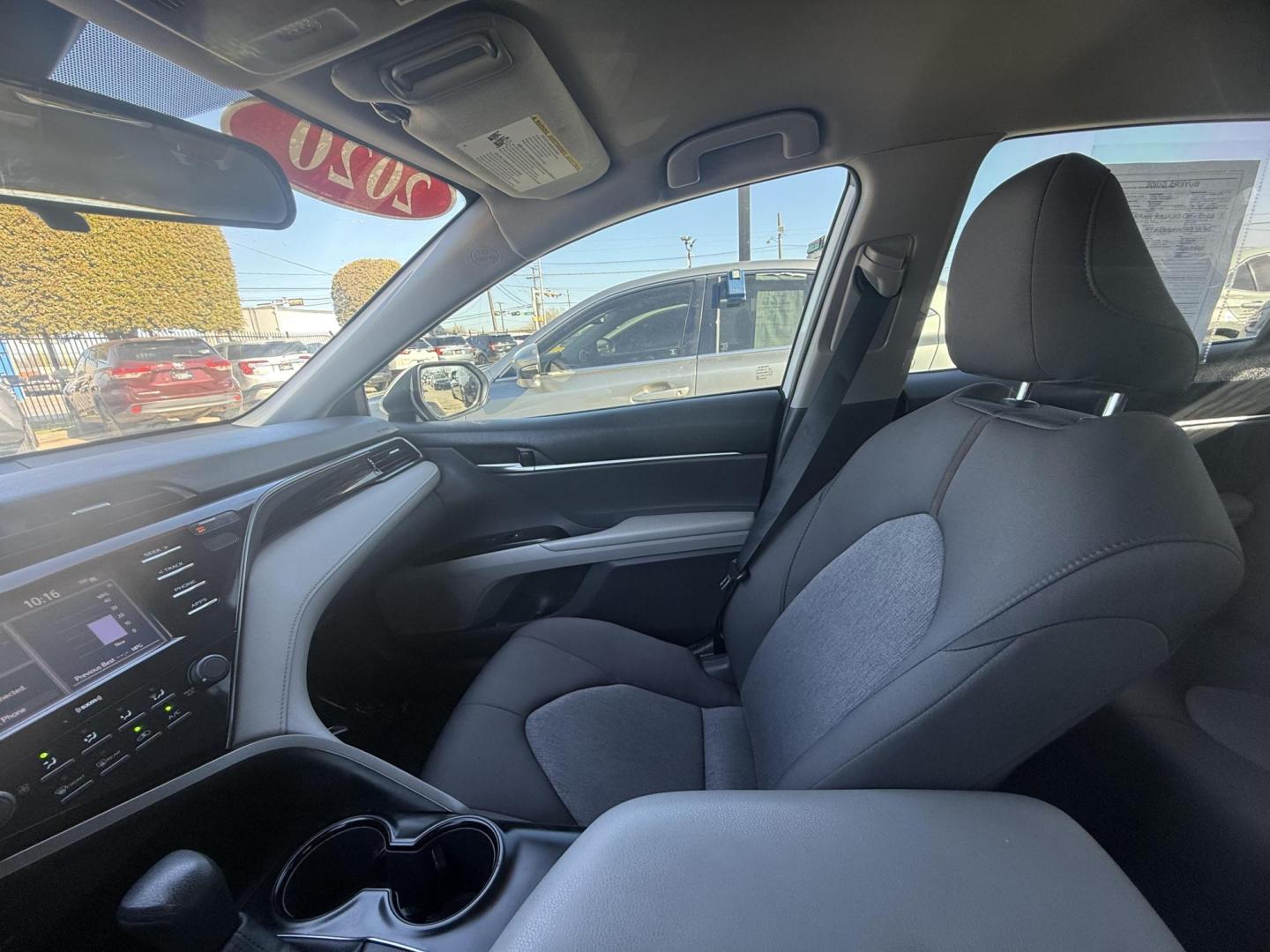 2020 Super White /Ash, cloth Black, cloth Macadamia, cloth Toyota Camry 72328 (4T1C11AK9LU) with an 2.5L L4 DOHC 16V engine, 8-Speed Automatic transmission, located at 2401 E Main St., Grand Prairie, TX, 75050, (972) 262-4440, 32.748981, -96.969643 - Photo#14