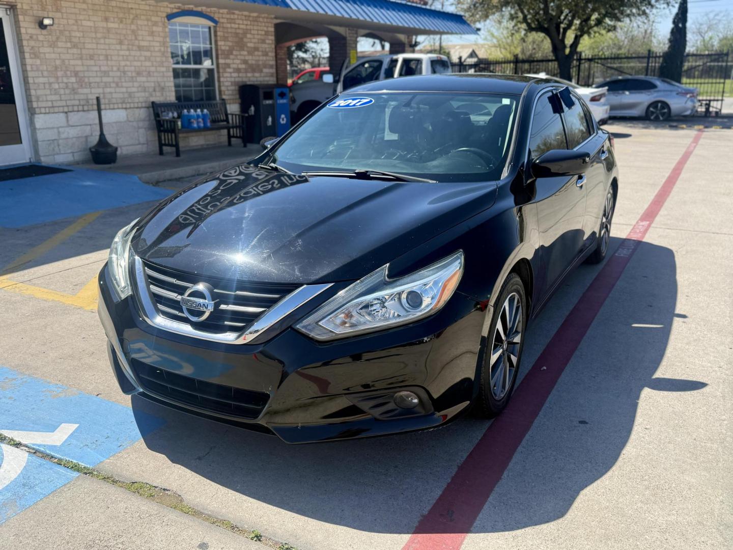 2017 Super Black /Beige, cloth Charcoal, cloth Nissan Altima 56189 (1N4AL3AP7HC) with an 2.5L L4 DOHC 16V engine, Continuously Variable Transmission transmission, located at 2401 E Main St., Grand Prairie, TX, 75050, (972) 262-4440, 32.748981, -96.969643 - Photo#0