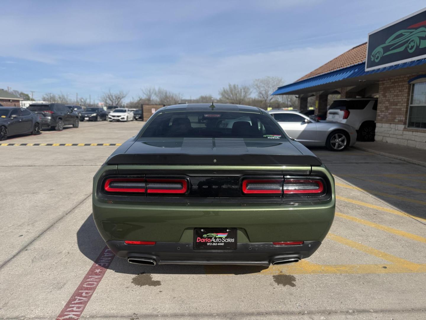 2021 F8 Green /Black, cloth Black, premium leather Black/Caramel, Dodge Challenger 74813 (2C3CDZAG4MH) with an 3.6L V6 DOHC 24V engine, 8-Speed Automatic transmission, located at 2401 E Main St., Grand Prairie, TX, 75050, (972) 262-4440, 32.748981, -96.969643 - Photo#3