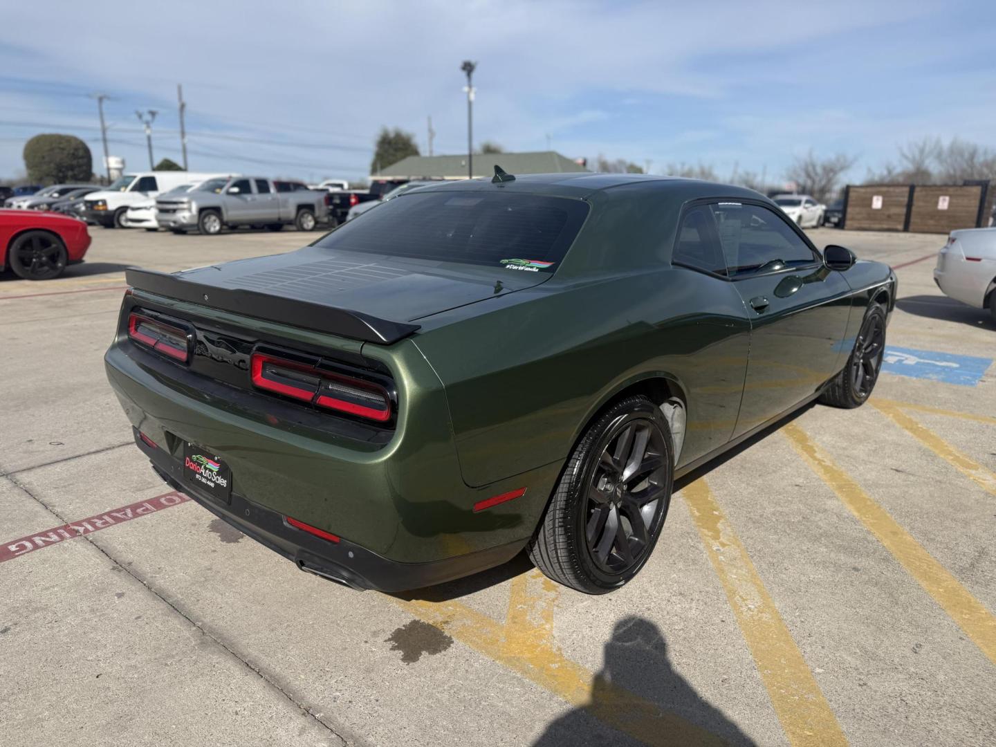 2021 F8 Green /Black, cloth Black, premium leather Black/Caramel, Dodge Challenger 74813 (2C3CDZAG4MH) with an 3.6L V6 DOHC 24V engine, 8-Speed Automatic transmission, located at 2401 E Main St., Grand Prairie, TX, 75050, (972) 262-4440, 32.748981, -96.969643 - Photo#4