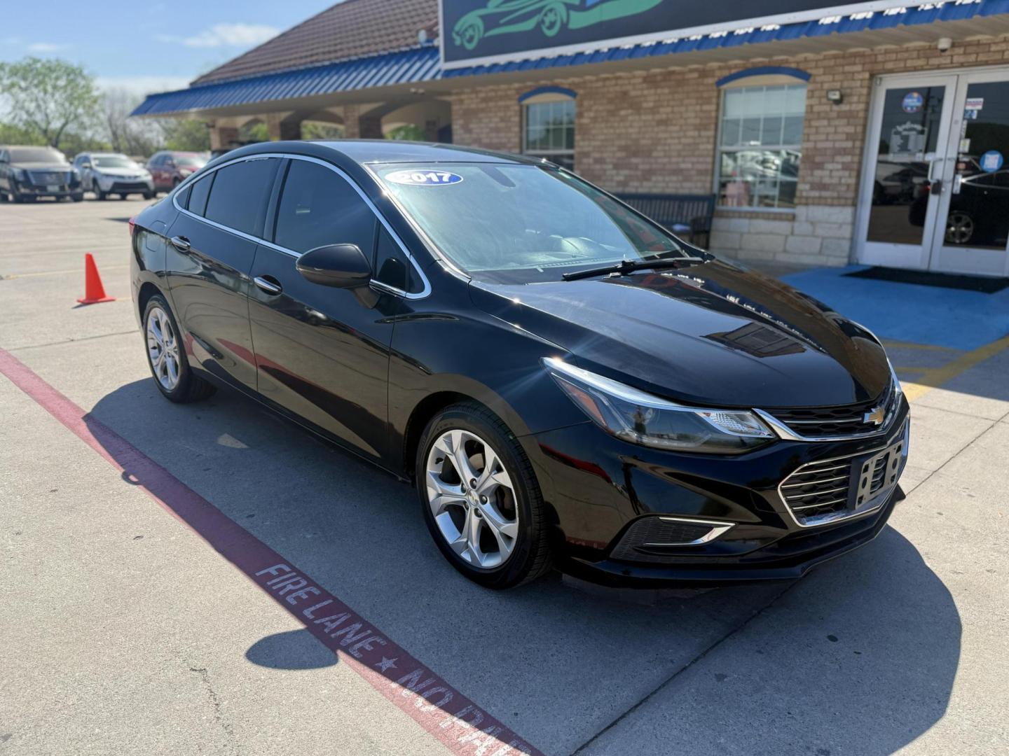 2017 Mosaic Black Metallic /Dark Atmosphere/Medium Atmosphere, leather Jet Bla Chevrolet Cruze 55694 (1G1BF5SM0H7) with an 1.4L L4 DOHC 16V TURBO engine, 6-Speed Automatic transmission, located at 2401 E Main St., Grand Prairie, TX, 75050, (972) 262-4440, 32.748981, -96.969643 - Photo#2