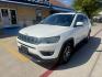 2020 White Clear Coat /Black, premium cloth/vinyl Black/Ski Grey, premium Jeep Compass 70548 (3C4NJCBB1LT) with an 2.4L L4 DOHC 16V engine, Continuously Variable Transmission5-Speed Manual transmission, located at 2401 E Main St., Grand Prairie, TX, 75050, (972) 262-4440, 32.748981, -96.969643 - Photo#0