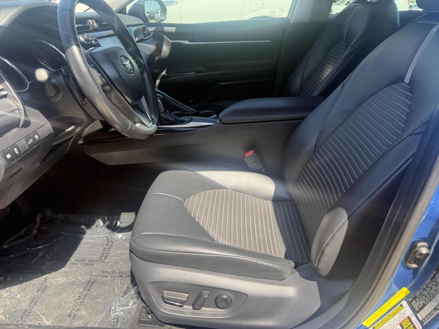 2018 Blue Crush Metallic /Ash, leatherette/cloth Black, leatherette/cloth Toyota Camry 59159 (4T1B11HK7JU) with an 2.5L L4 DOHC 16V engine, 8-Speed Automatic transmission, located at 2401 E Main St., Grand Prairie, TX, 75050, (972) 262-4440, 32.748981, -96.969643 - Photo#27