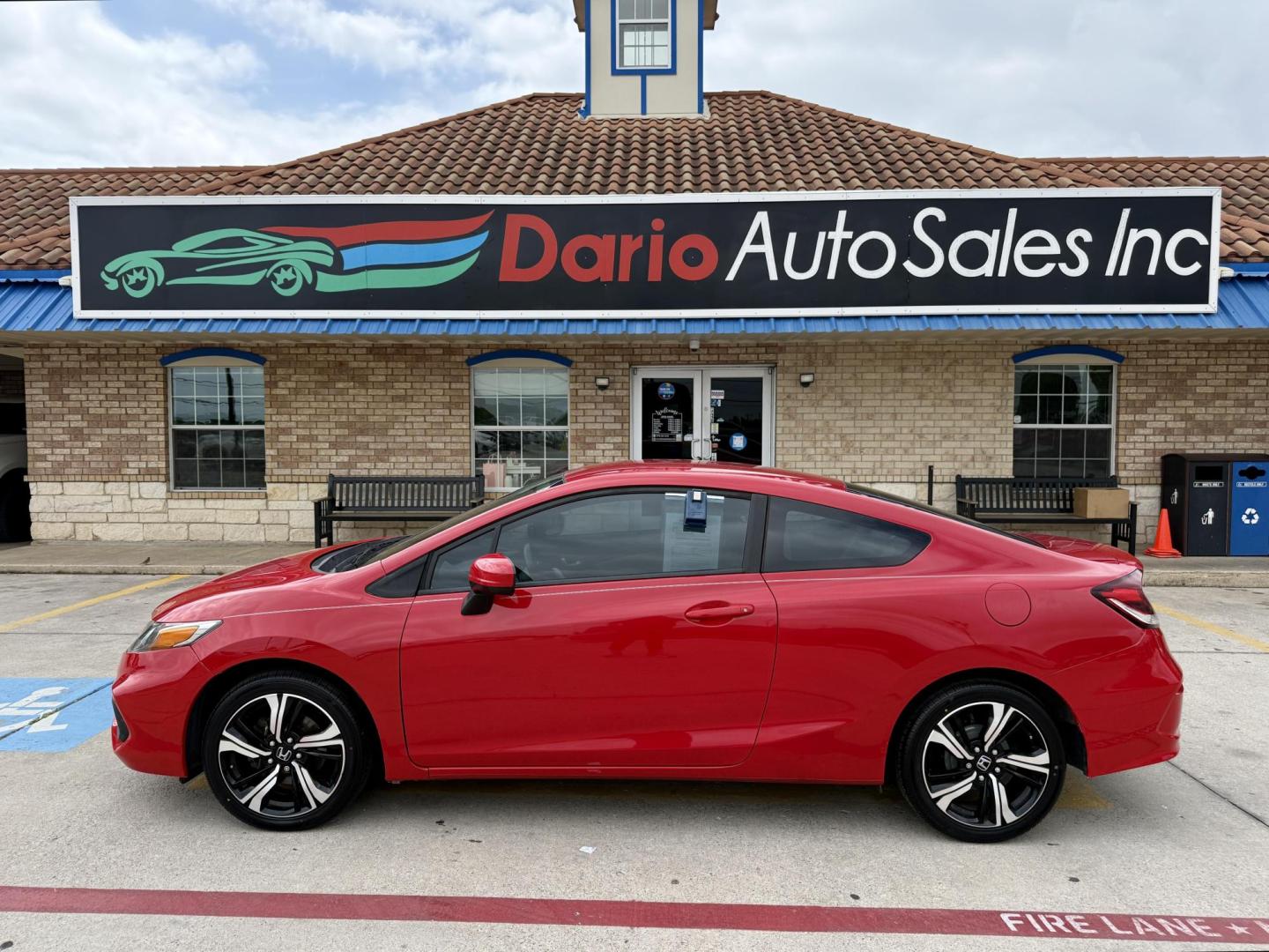 2014 Rallye Red /Black Gray Honda Civic 48226 (2HGFG3B52EH) with an 1.8L L4 SOHC 16V engine, Continuously Variable Transmission transmission, located at 2401 E Main St., Grand Prairie, TX, 75050, (972) 262-4440, 32.748981, -96.969643 - Photo#1