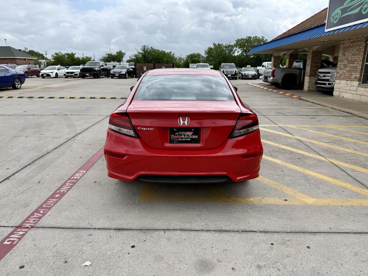 2014 Rallye Red /Black Gray Honda Civic 48226 (2HGFG3B52EH) with an 1.8L L4 SOHC 16V engine, Continuously Variable Transmission transmission, located at 2401 E Main St., Grand Prairie, TX, 75050, (972) 262-4440, 32.748981, -96.969643 - Photo#3