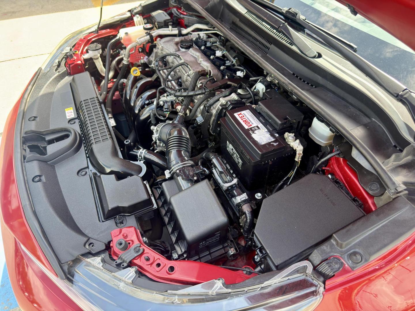 2020 Barcelona Red Metallic /Black, premium cloth Light Gray, premium cloth Mac Toyota Corolla 69675 (JTDEPRAE7LJ) with an 1.8L L4 DOHC 16V engine, Continuously Variable Transmission transmission, located at 2401 E Main St., Grand Prairie, TX, 75050, (972) 262-4440, 32.748981, -96.969643 - Photo#20