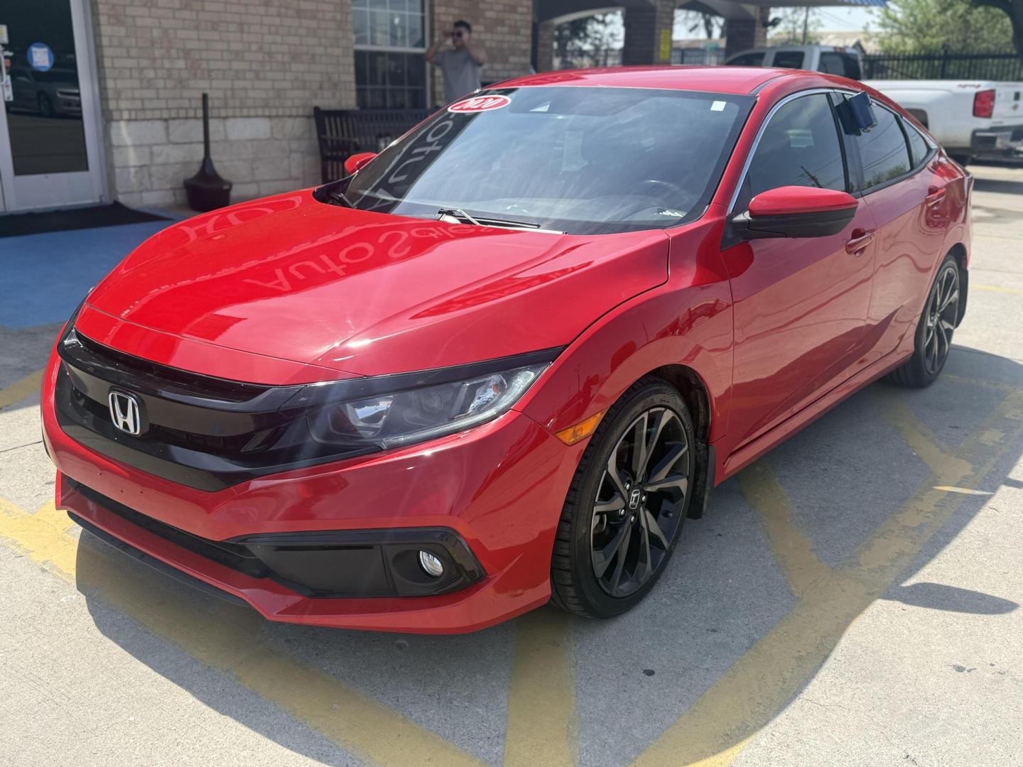 2020 Rallye Red /Black, cloth Gray, cloth Ivory, cloth Honda Civic 72391 (2HGFC2F82LH) with an 2.0L L4 DOHC 16V engine, Continuously Variable Transmission transmission, located at 2401 E Main St., Grand Prairie, TX, 75050, (972) 262-4440, 32.748981, -96.969643 - Photo#0