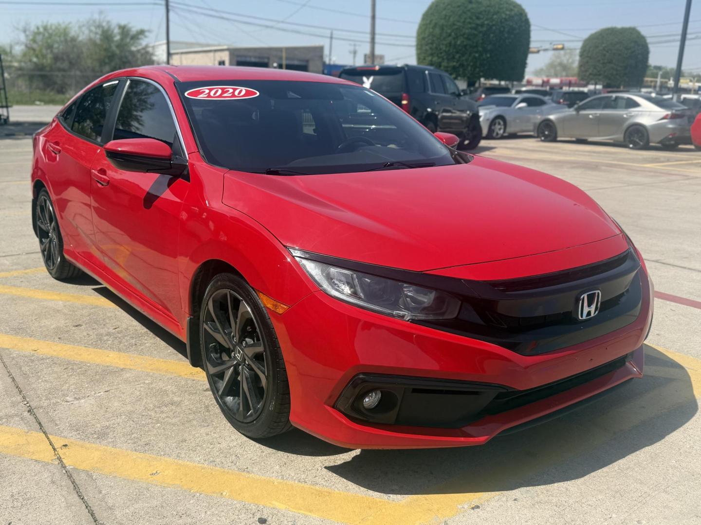 2020 Rallye Red /Black, cloth Gray, cloth Ivory, cloth Honda Civic 72391 (2HGFC2F82LH) with an 2.0L L4 DOHC 16V engine, Continuously Variable Transmission transmission, located at 2401 E Main St., Grand Prairie, TX, 75050, (972) 262-4440, 32.748981, -96.969643 - Photo#15