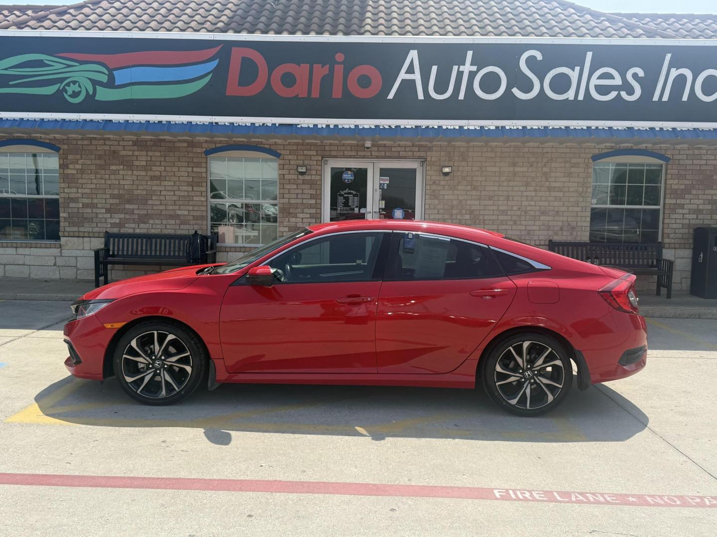 2020 Rallye Red /Black, cloth Gray, cloth Ivory, cloth Honda Civic 72391 (2HGFC2F82LH) with an 2.0L L4 DOHC 16V engine, Continuously Variable Transmission transmission, located at 2401 E Main St., Grand Prairie, TX, 75050, (972) 262-4440, 32.748981, -96.969643 - Photo#27