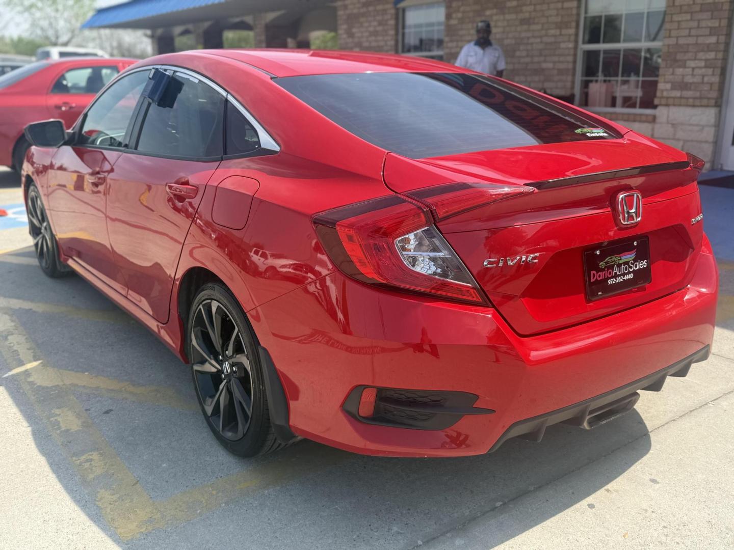 2020 Rallye Red /Black, cloth Gray, cloth Ivory, cloth Honda Civic 72391 (2HGFC2F82LH) with an 2.0L L4 DOHC 16V engine, Continuously Variable Transmission transmission, located at 2401 E Main St., Grand Prairie, TX, 75050, (972) 262-4440, 32.748981, -96.969643 - Photo#29