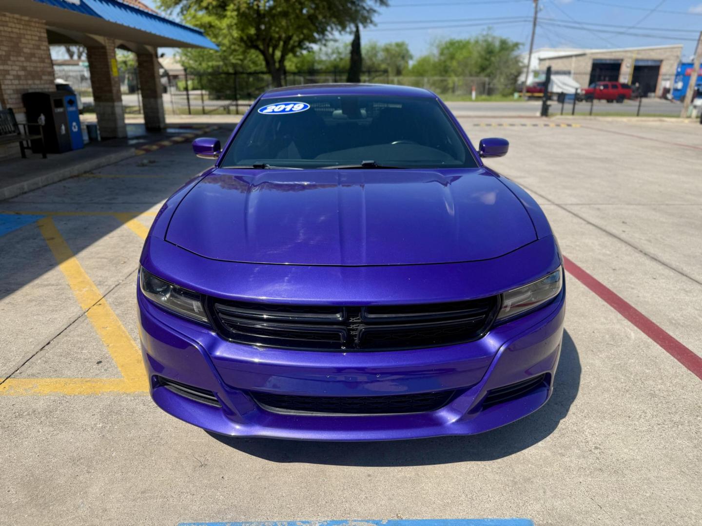 2019 Plum Crazy Pearl Coat /Black, cloth Black, leather Black/Brazen Gold, lea Dodge Charger 65048 (2C3CDXBG4KH) with an 3.6L V6 DOHC 24V engine, 8-Speed Automatic transmission, located at 2401 E Main St., Grand Prairie, TX, 75050, (972) 262-4440, 32.748981, -96.969643 - Photo#7