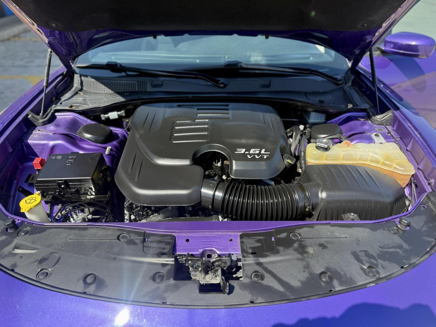 2019 Plum Crazy Pearl Coat /Black, cloth Black, leather Black/Brazen Gold, lea Dodge Charger 65048 (2C3CDXBG4KH) with an 3.6L V6 DOHC 24V engine, 8-Speed Automatic transmission, located at 2401 E Main St., Grand Prairie, TX, 75050, (972) 262-4440, 32.748981, -96.969643 - Photo#21